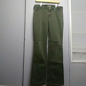 Guess Los Angeles Size 30 Army Green Boot Cut Jean